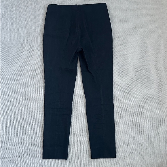 Veronica Beard Linen Straight Leg Trousers Navy Size 6 - Picture 8 of 9